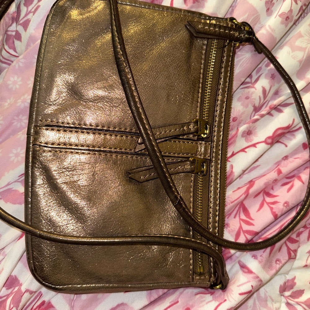 Elegant Brown Leather Crossbody Bag